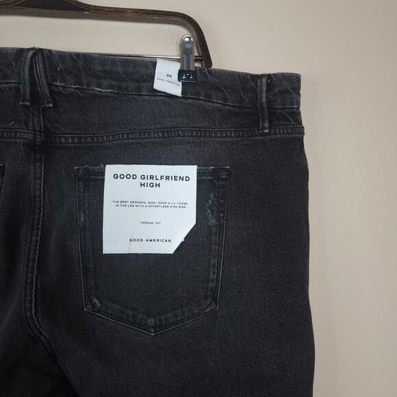 Good American Good Girlfriend High Rise Comfort Jean in Washed Black Size 22 - Picture 7 of 11